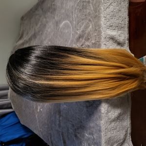 New! Lace front wig with 4-way parting